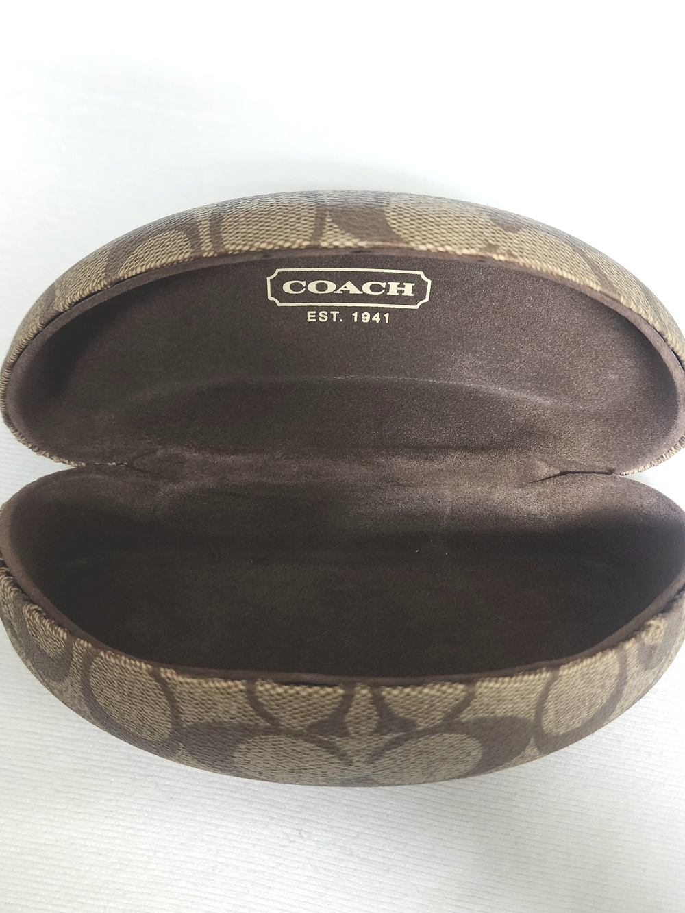 Coach Brown Signature Pattern Sunglasses Case